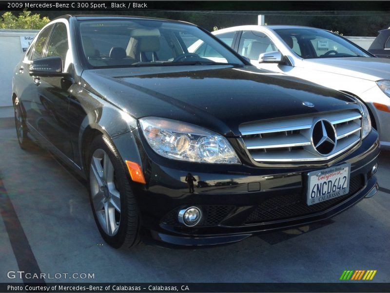 Black / Black 2009 Mercedes-Benz C 300 Sport