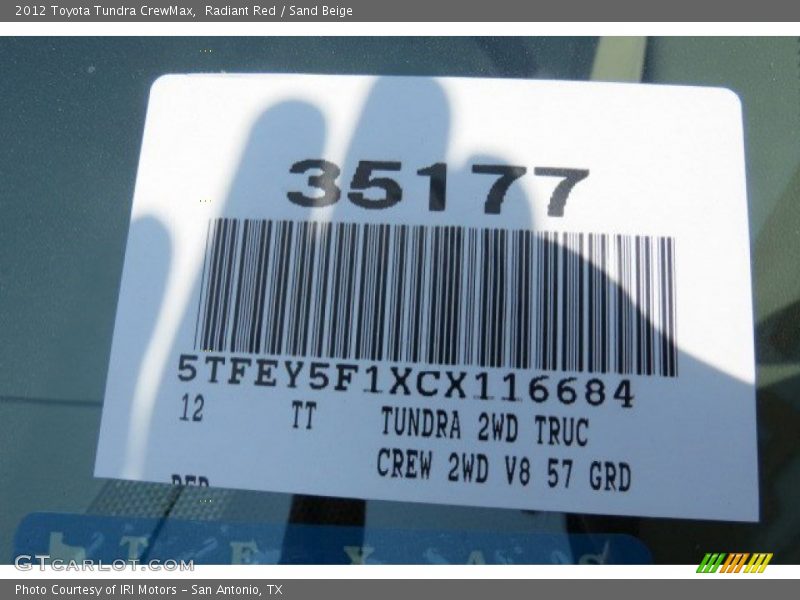 Radiant Red / Sand Beige 2012 Toyota Tundra CrewMax