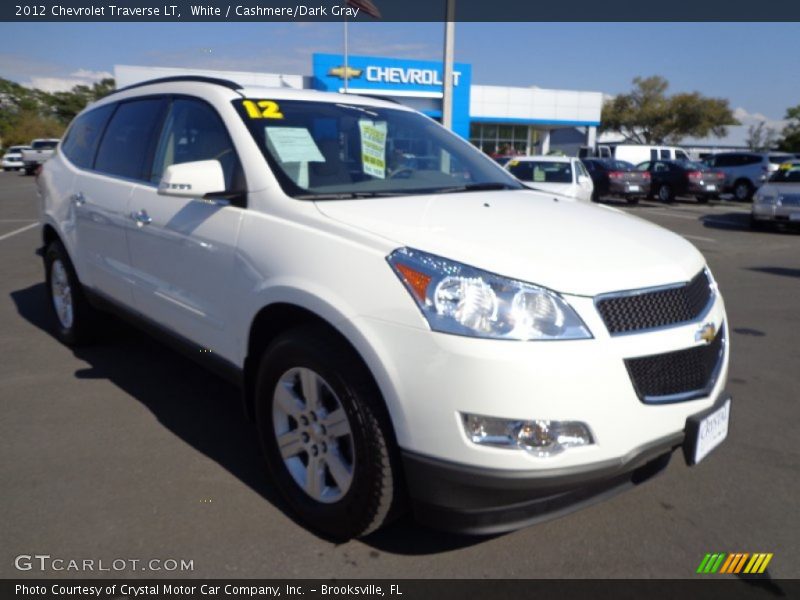 White / Cashmere/Dark Gray 2012 Chevrolet Traverse LT