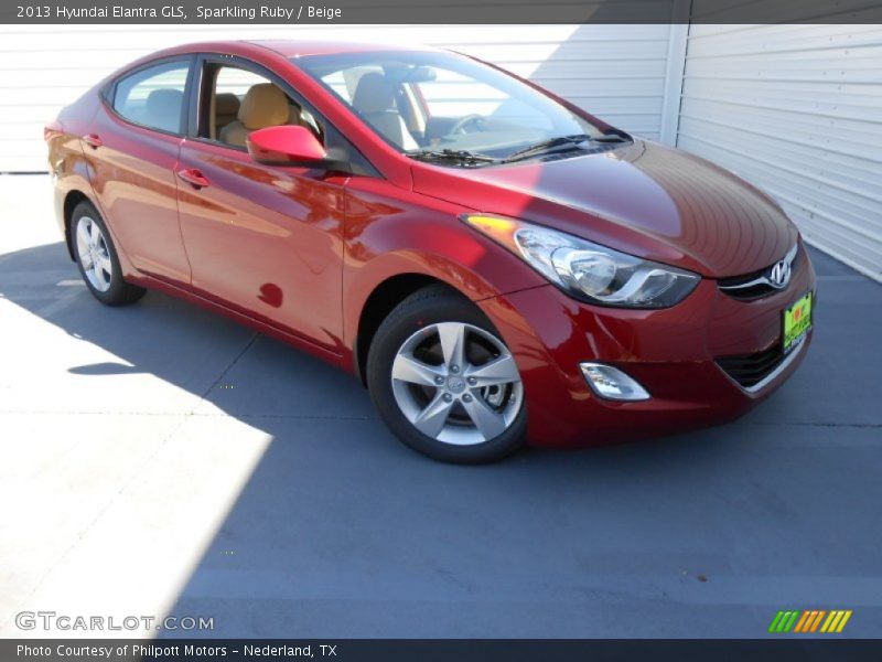 Sparkling Ruby / Beige 2013 Hyundai Elantra GLS