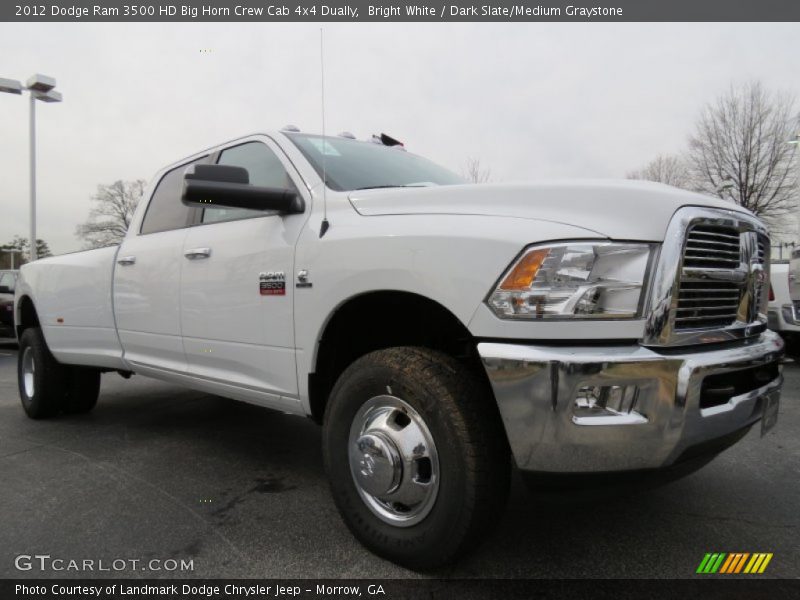 Bright White / Dark Slate/Medium Graystone 2012 Dodge Ram 3500 HD Big Horn Crew Cab 4x4 Dually