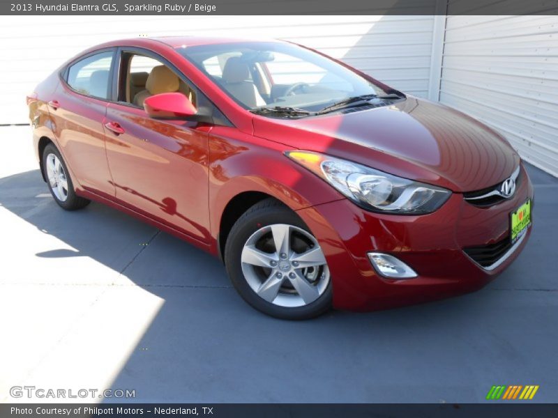 Sparkling Ruby / Beige 2013 Hyundai Elantra GLS