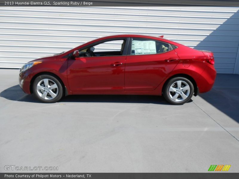 Sparkling Ruby / Beige 2013 Hyundai Elantra GLS