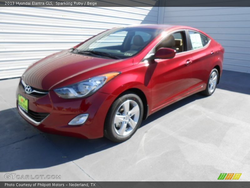 Sparkling Ruby / Beige 2013 Hyundai Elantra GLS