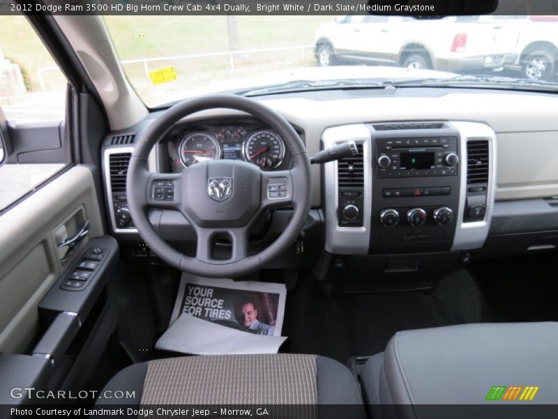 Bright White / Dark Slate/Medium Graystone 2012 Dodge Ram 3500 HD Big Horn Crew Cab 4x4 Dually
