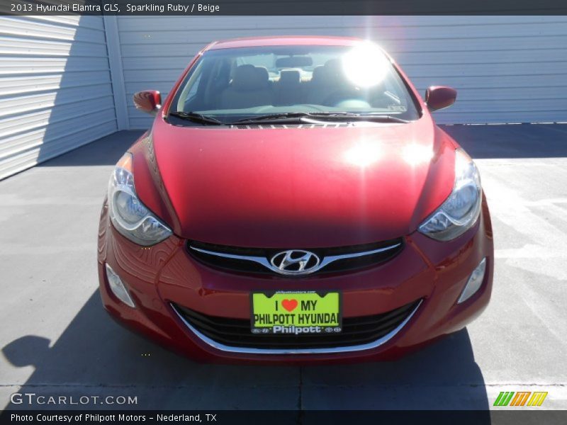 Sparkling Ruby / Beige 2013 Hyundai Elantra GLS