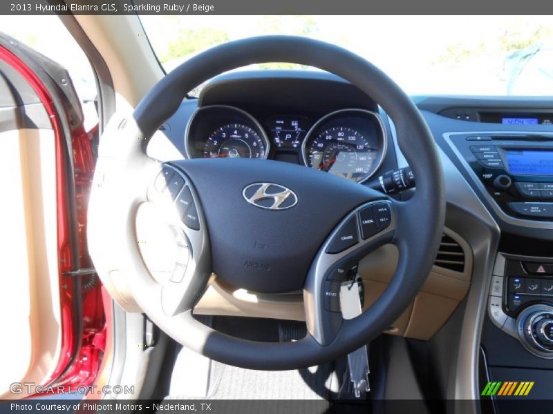 Sparkling Ruby / Beige 2013 Hyundai Elantra GLS