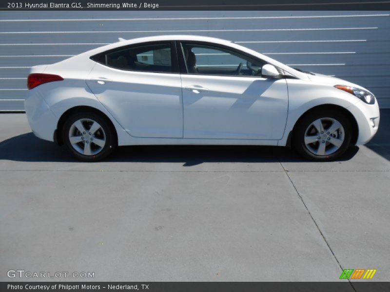 Shimmering White / Beige 2013 Hyundai Elantra GLS
