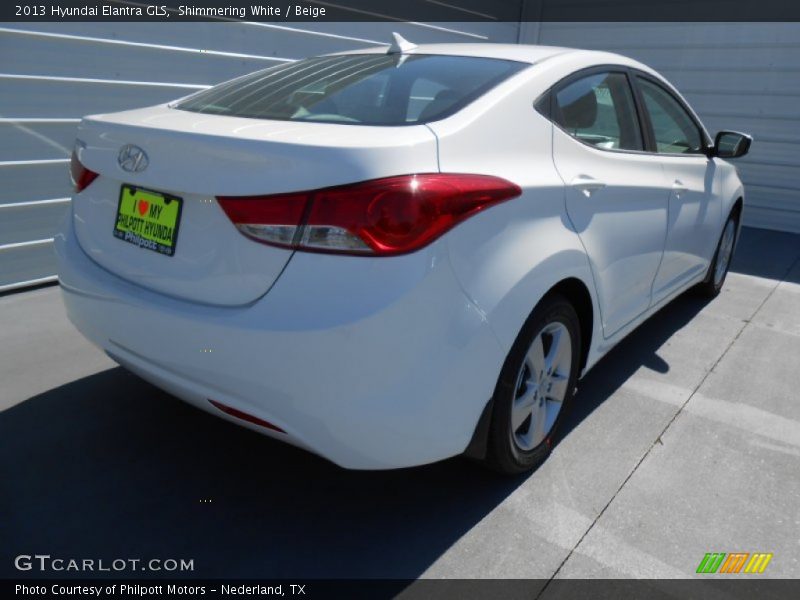 Shimmering White / Beige 2013 Hyundai Elantra GLS