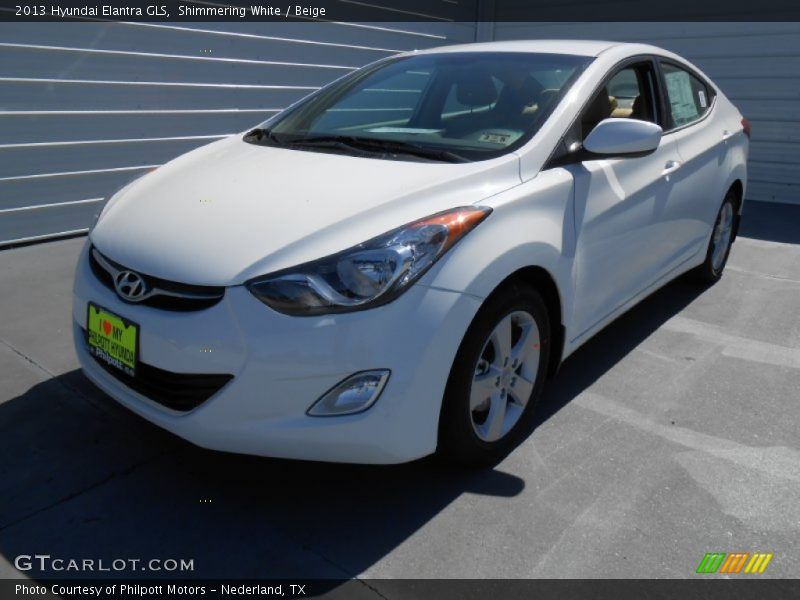 Shimmering White / Beige 2013 Hyundai Elantra GLS