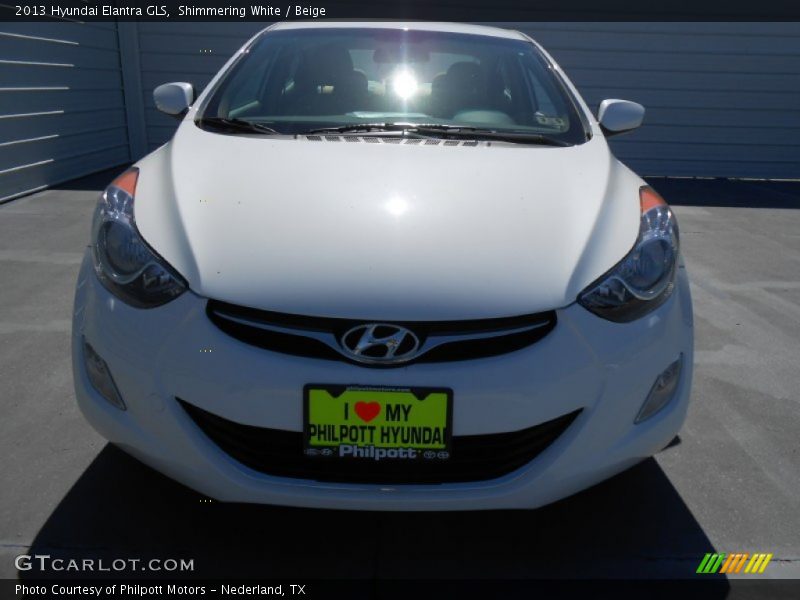 Shimmering White / Beige 2013 Hyundai Elantra GLS