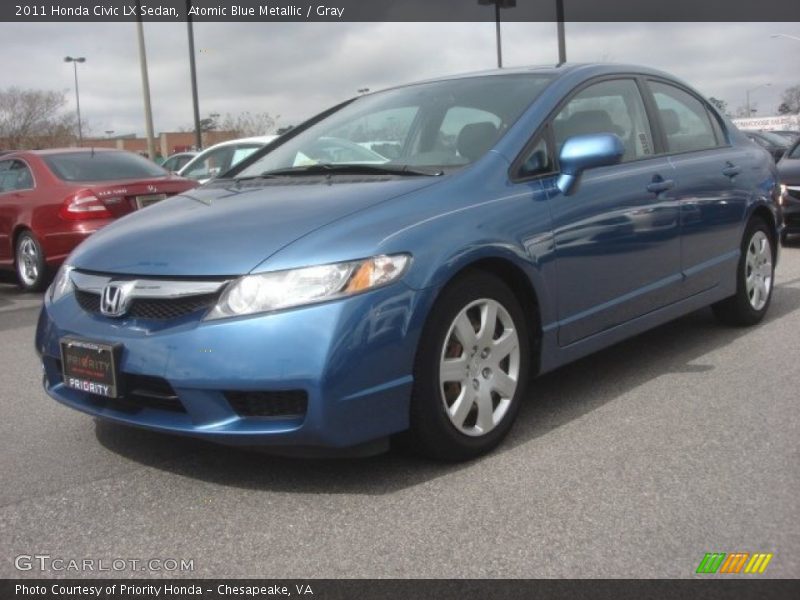 Atomic Blue Metallic / Gray 2011 Honda Civic LX Sedan