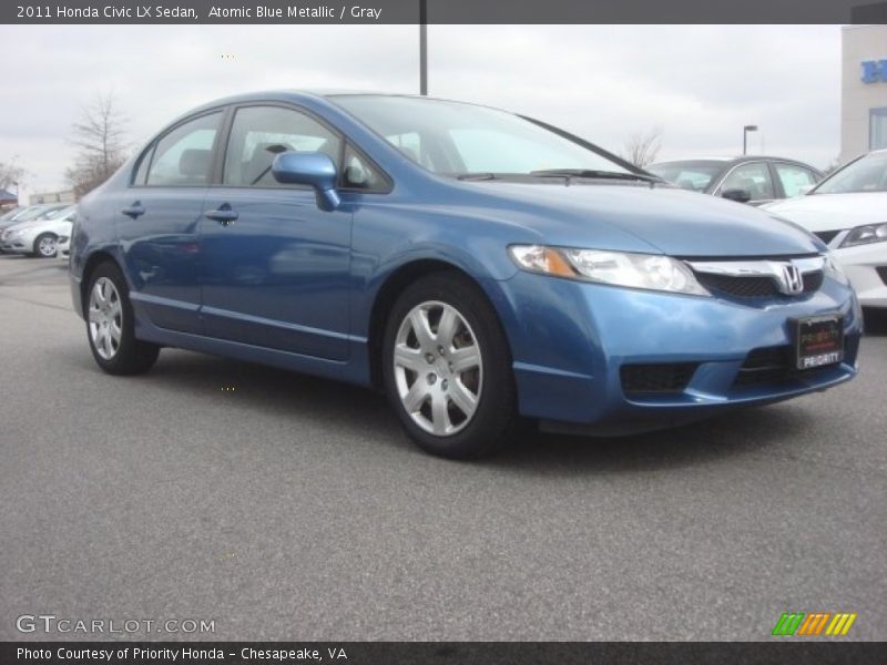 Atomic Blue Metallic / Gray 2011 Honda Civic LX Sedan