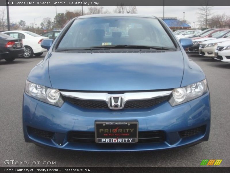 Atomic Blue Metallic / Gray 2011 Honda Civic LX Sedan