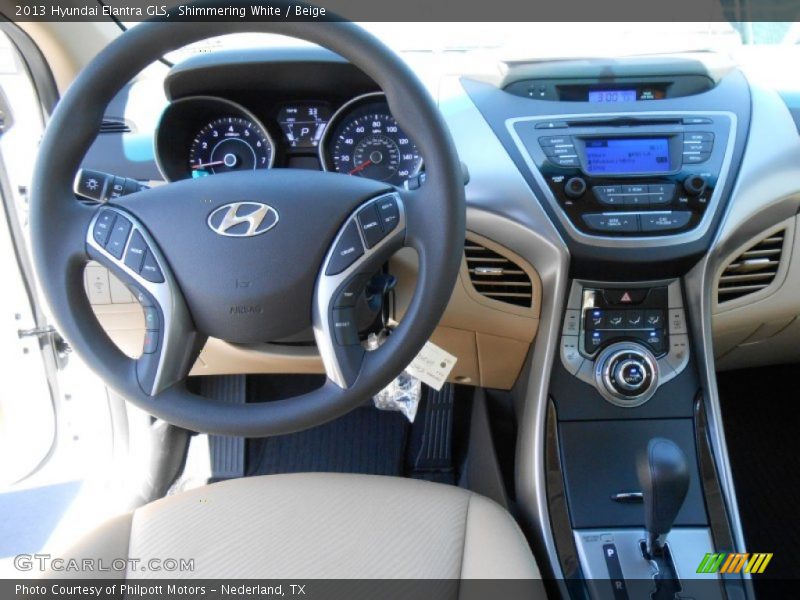 Shimmering White / Beige 2013 Hyundai Elantra GLS