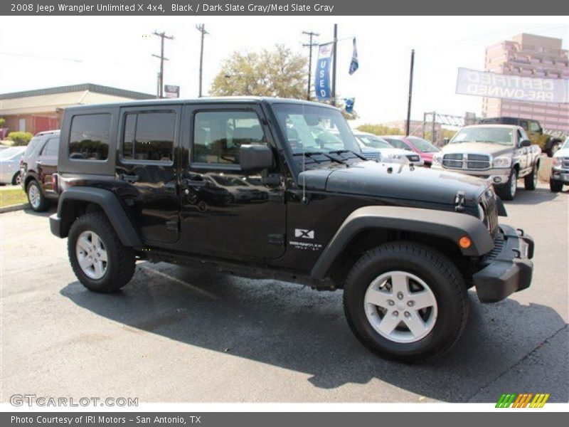 Black / Dark Slate Gray/Med Slate Gray 2008 Jeep Wrangler Unlimited X 4x4