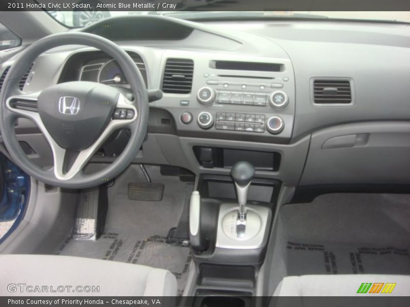 Atomic Blue Metallic / Gray 2011 Honda Civic LX Sedan