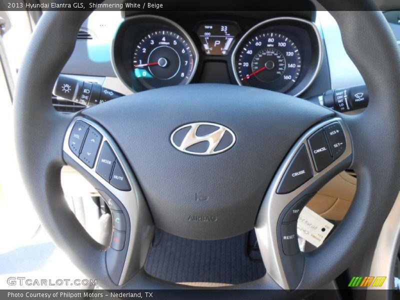 Shimmering White / Beige 2013 Hyundai Elantra GLS