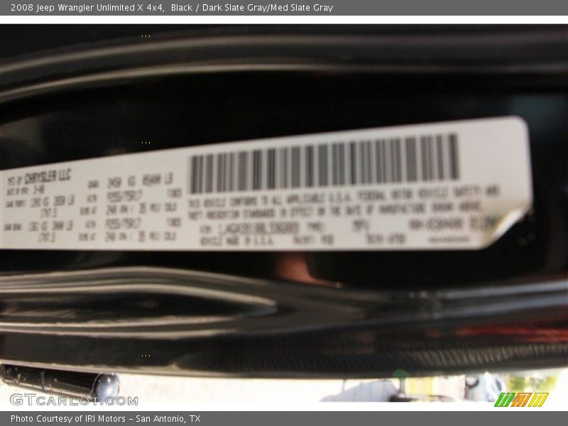 Black / Dark Slate Gray/Med Slate Gray 2008 Jeep Wrangler Unlimited X 4x4
