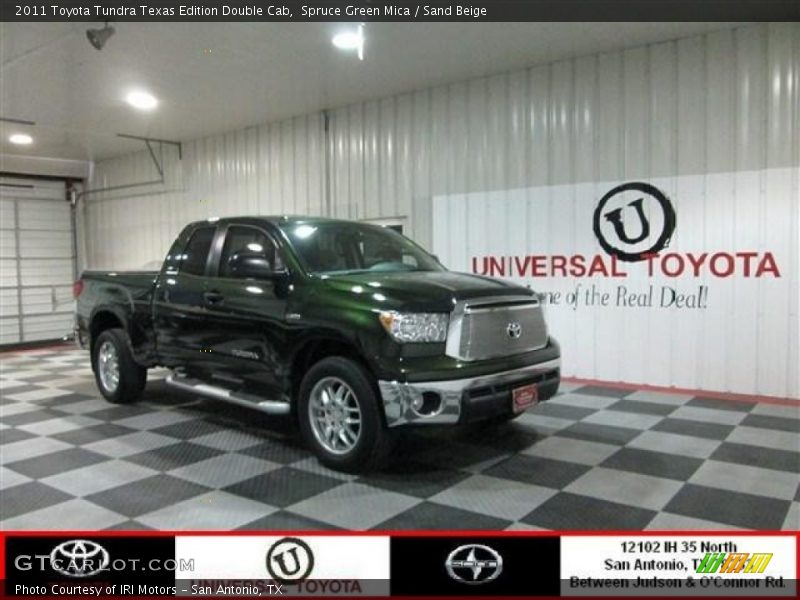 Spruce Green Mica / Sand Beige 2011 Toyota Tundra Texas Edition Double Cab