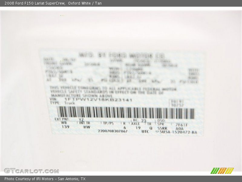 Oxford White / Tan 2008 Ford F150 Lariat SuperCrew
