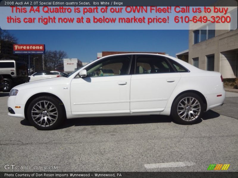 Ibis White / Beige 2008 Audi A4 2.0T Special Edition quattro Sedan