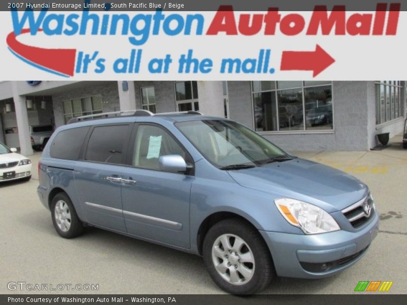 South Pacific Blue / Beige 2007 Hyundai Entourage Limited