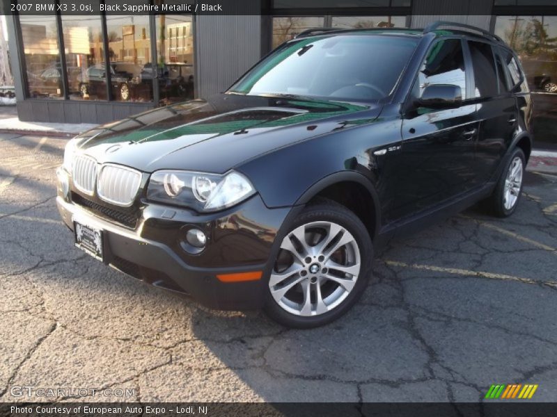 Black Sapphire Metallic / Black 2007 BMW X3 3.0si