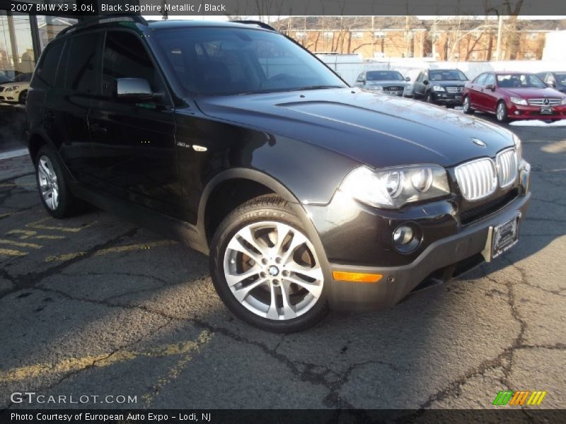 Black Sapphire Metallic / Black 2007 BMW X3 3.0si