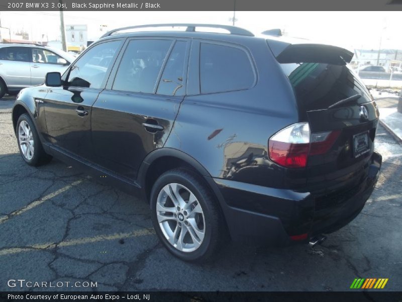 Black Sapphire Metallic / Black 2007 BMW X3 3.0si