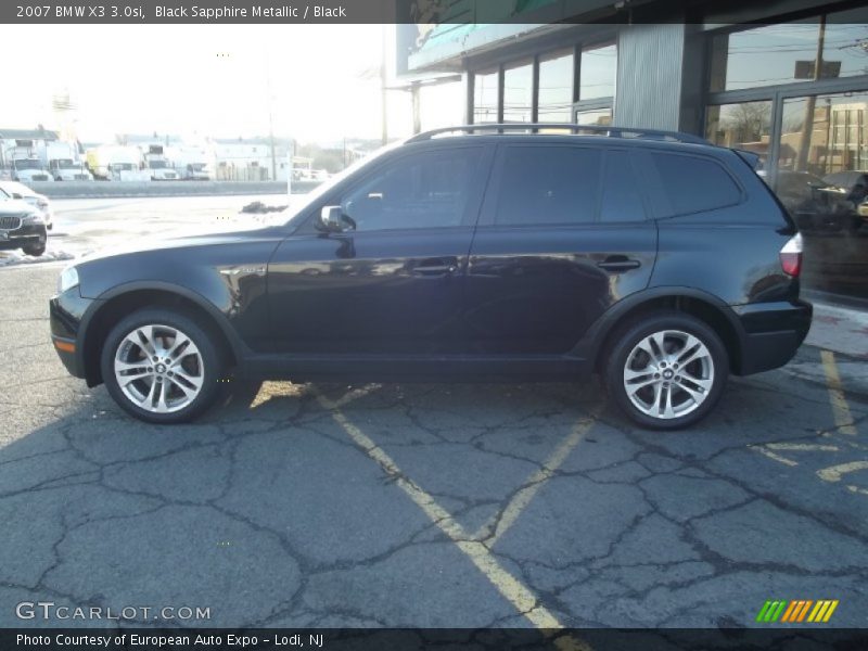 Black Sapphire Metallic / Black 2007 BMW X3 3.0si