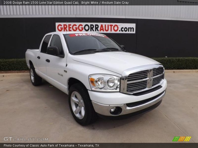 Bright White / Medium Slate Gray 2008 Dodge Ram 1500 Lone Star Edition Quad Cab