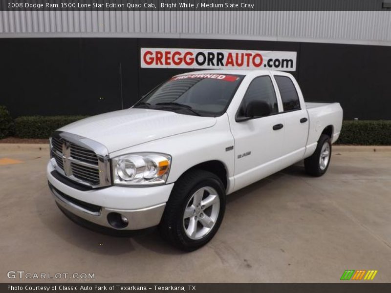 Bright White / Medium Slate Gray 2008 Dodge Ram 1500 Lone Star Edition Quad Cab