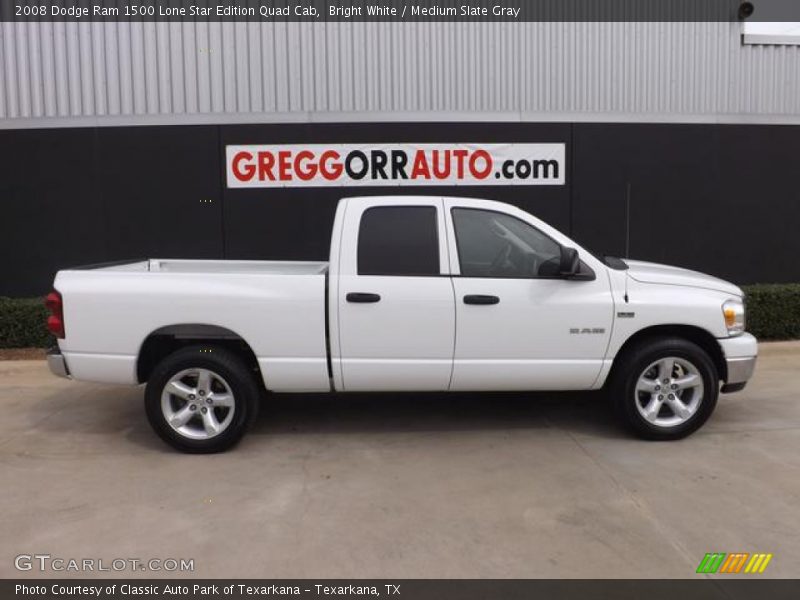 Bright White / Medium Slate Gray 2008 Dodge Ram 1500 Lone Star Edition Quad Cab