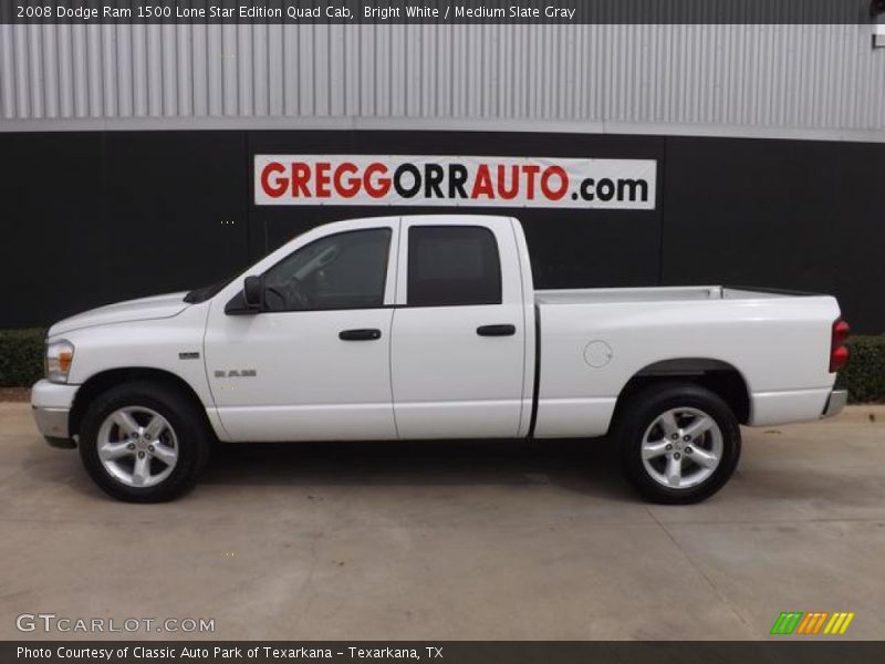 Bright White / Medium Slate Gray 2008 Dodge Ram 1500 Lone Star Edition Quad Cab