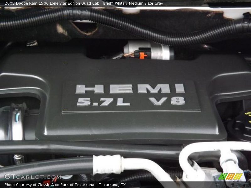 Bright White / Medium Slate Gray 2008 Dodge Ram 1500 Lone Star Edition Quad Cab
