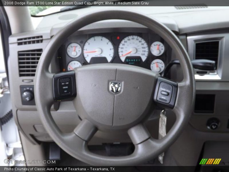 Bright White / Medium Slate Gray 2008 Dodge Ram 1500 Lone Star Edition Quad Cab