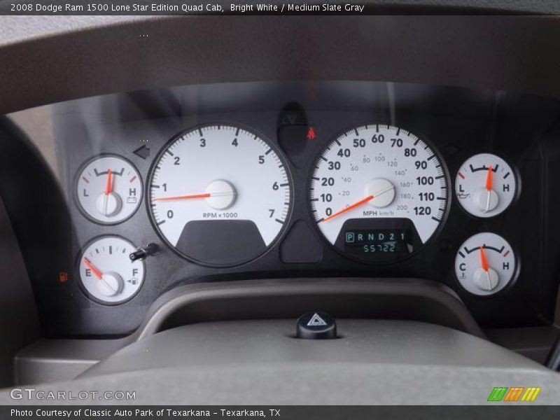 Bright White / Medium Slate Gray 2008 Dodge Ram 1500 Lone Star Edition Quad Cab