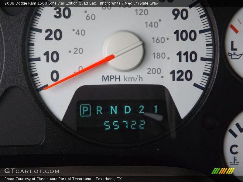 Bright White / Medium Slate Gray 2008 Dodge Ram 1500 Lone Star Edition Quad Cab