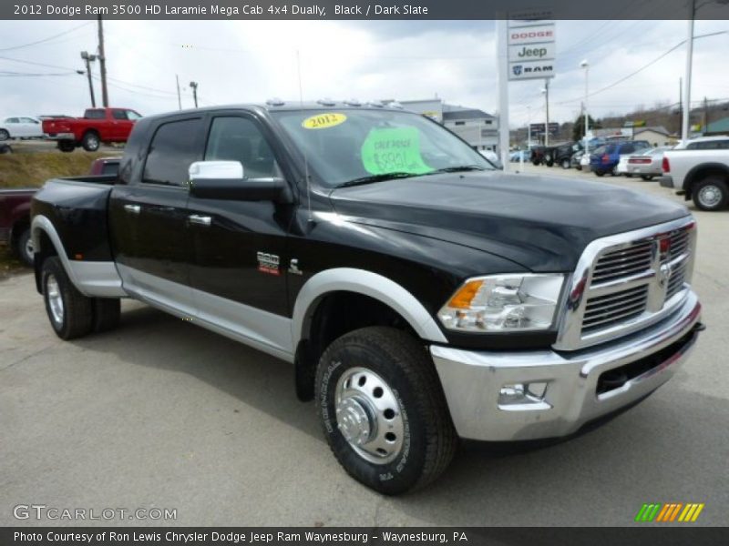 Black / Dark Slate 2012 Dodge Ram 3500 HD Laramie Mega Cab 4x4 Dually