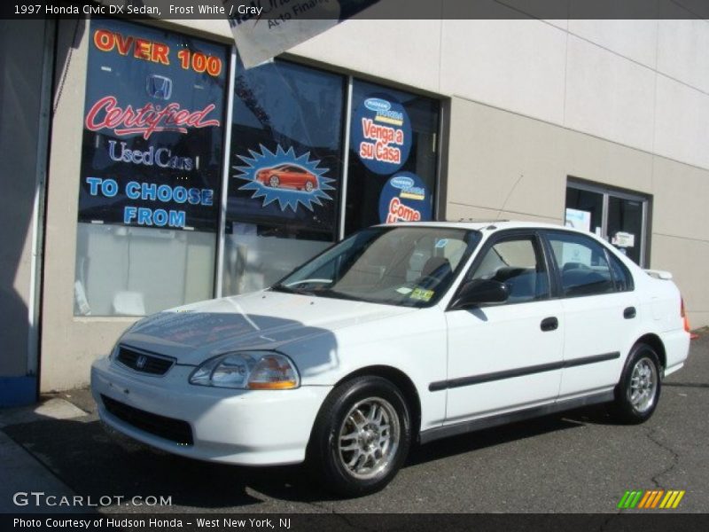 Frost White / Gray 1997 Honda Civic DX Sedan