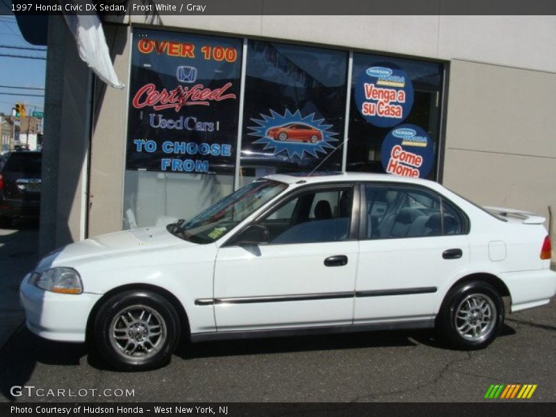 Frost White / Gray 1997 Honda Civic DX Sedan