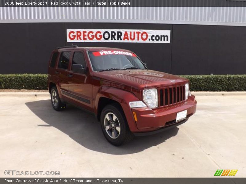 Red Rock Crystal Pearl / Pastel Pebble Beige 2008 Jeep Liberty Sport