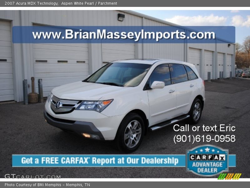 Aspen White Pearl / Parchment 2007 Acura MDX Technology