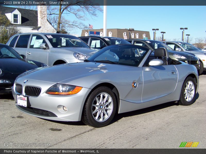 Silver / Black 2003 BMW Z4 2.5i Roadster