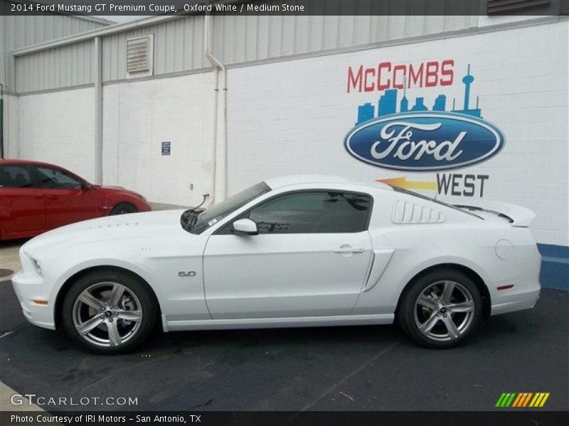 Oxford White / Medium Stone 2014 Ford Mustang GT Premium Coupe