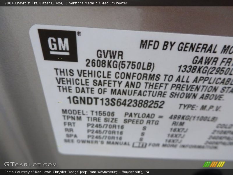 Silverstone Metallic / Medium Pewter 2004 Chevrolet TrailBlazer LS 4x4