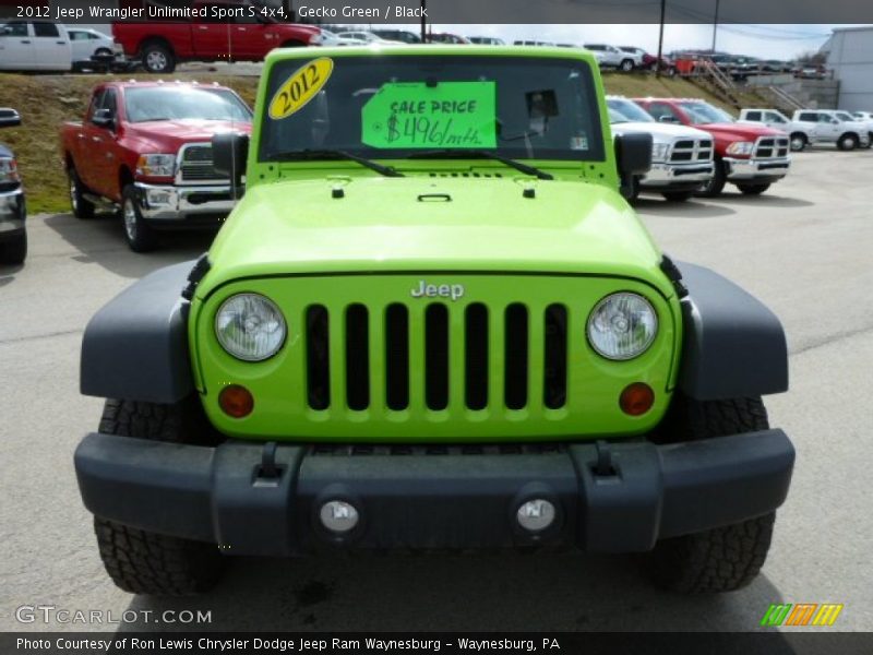 Gecko Green / Black 2012 Jeep Wrangler Unlimited Sport S 4x4