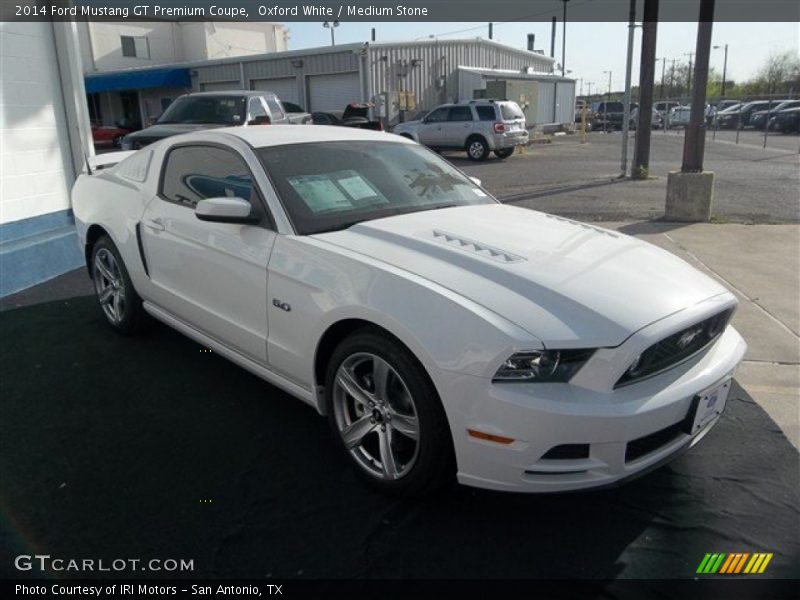 Oxford White / Medium Stone 2014 Ford Mustang GT Premium Coupe