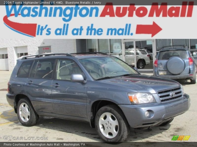 Bluestone Metallic / Ivory 2004 Toyota Highlander Limited V6 4WD
